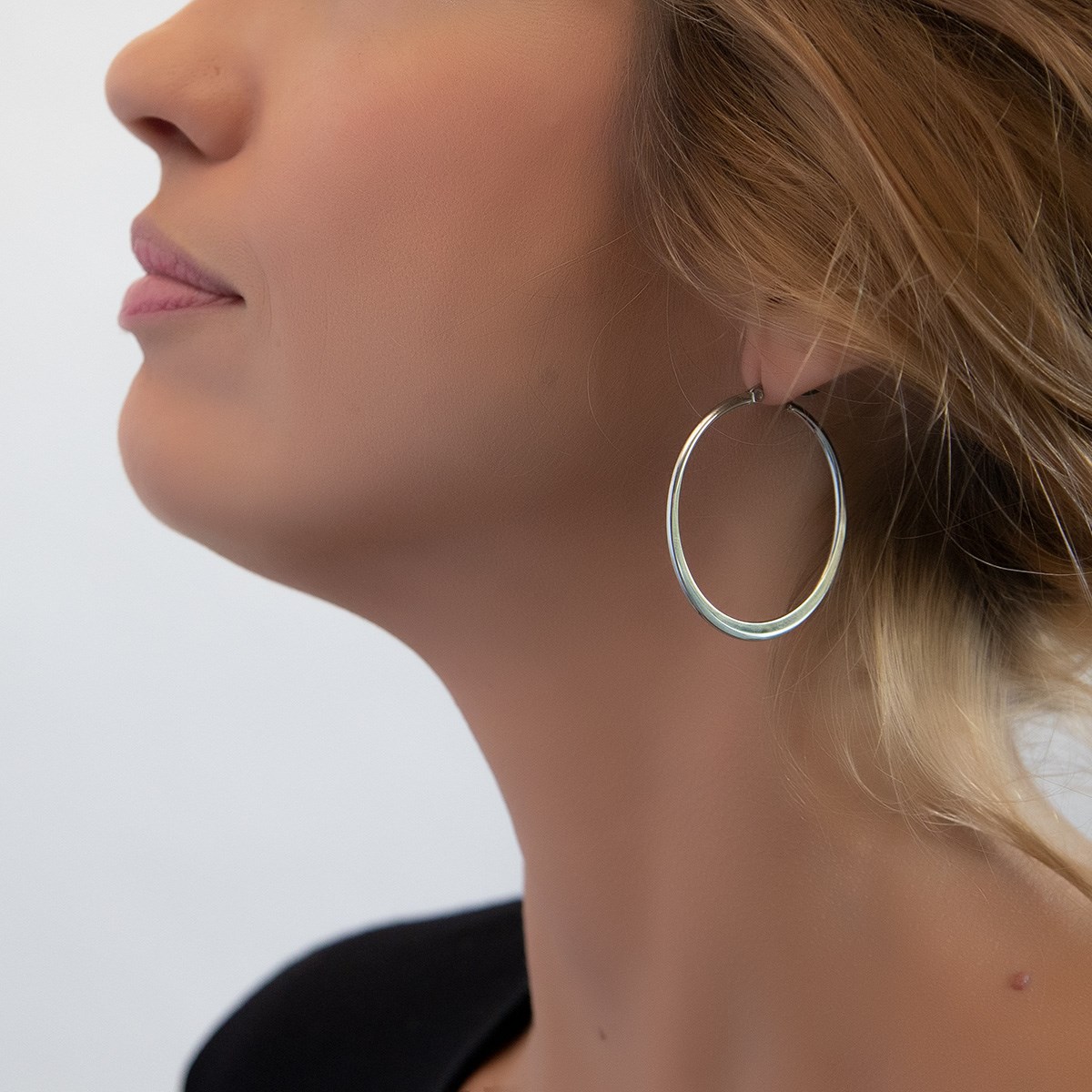 Boucles d'oreilles créoles acier 40MM