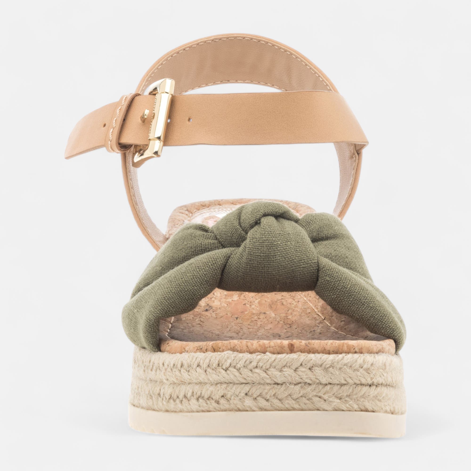 Espadrilles à talon compensé Femme kaki