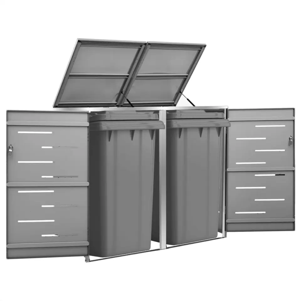 vidaXL - Containerberging - Antraciet - Roestvrij staal - 2 containers