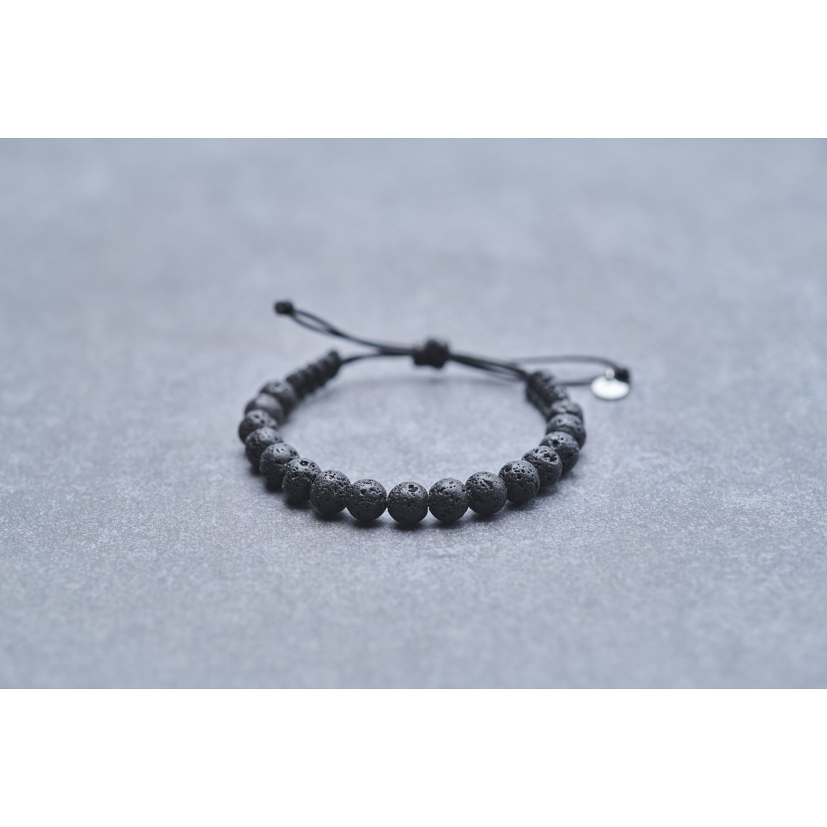 Bracelet souple Hector en Acier 316L avec lave noir