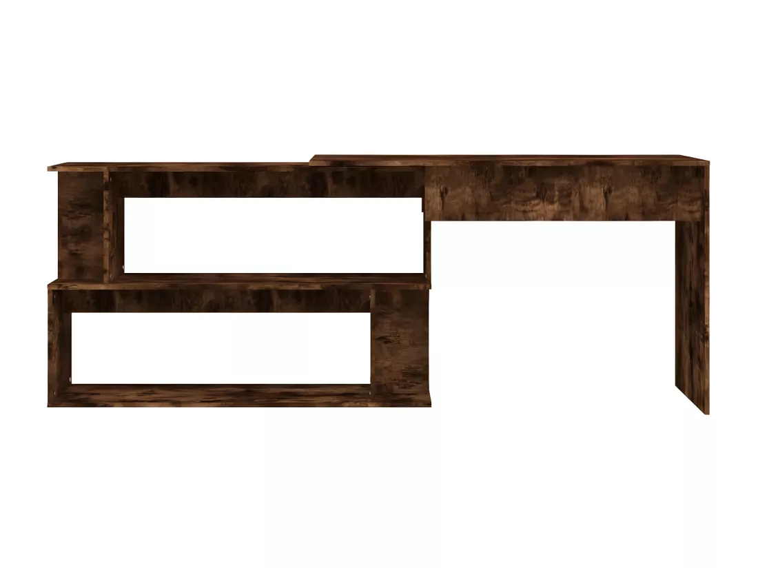 Bureau d'angle Chêne fumé 200x50x76 cm Bois d'ingénierie