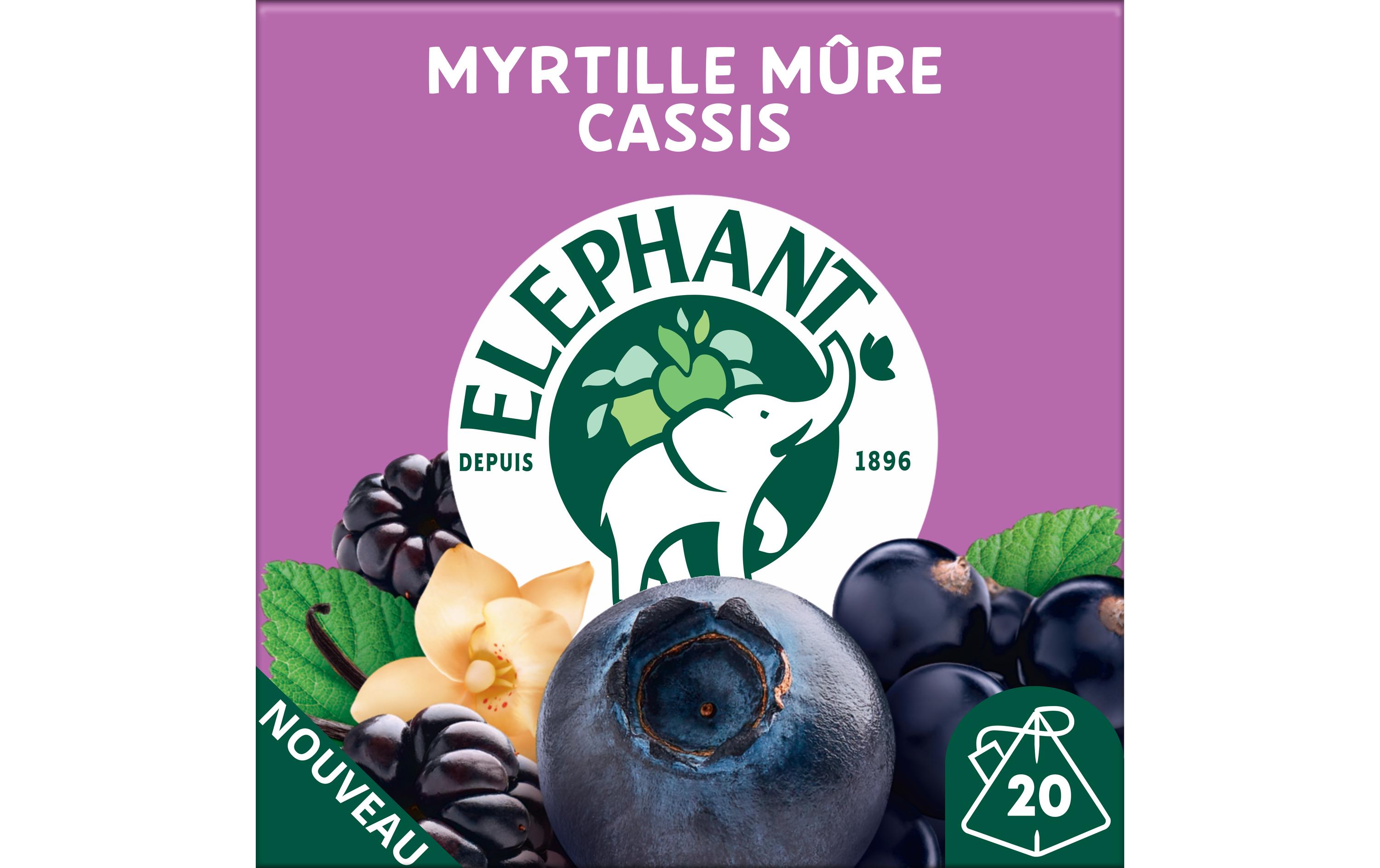 Teebeutel Infusion Myrtille Múre Cassis 20 StückTee mit Heidelbeere und schwarze Johannisbeere