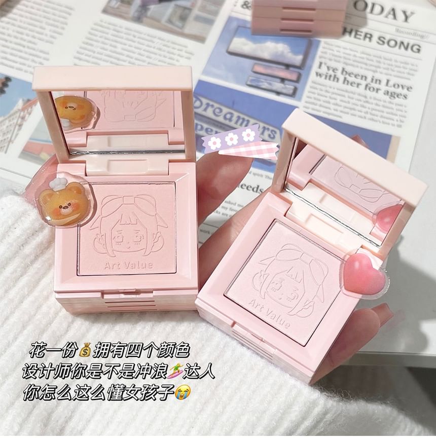Art Value - 4 kleuren cartoon reliëf matte blush palet