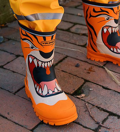 Viking Gummistiefel - Jolly - Orange/Multi m. Tiger