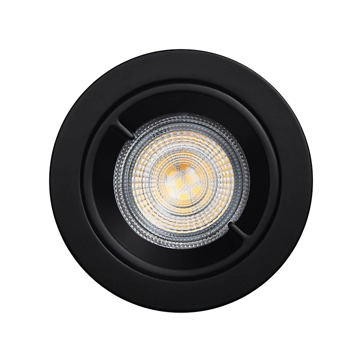 Lot 3 spots à encastrer Caius LED GU10 Ø8,5cm IP44 345lm 50W 5.2W GoodHome blanc neutre noir