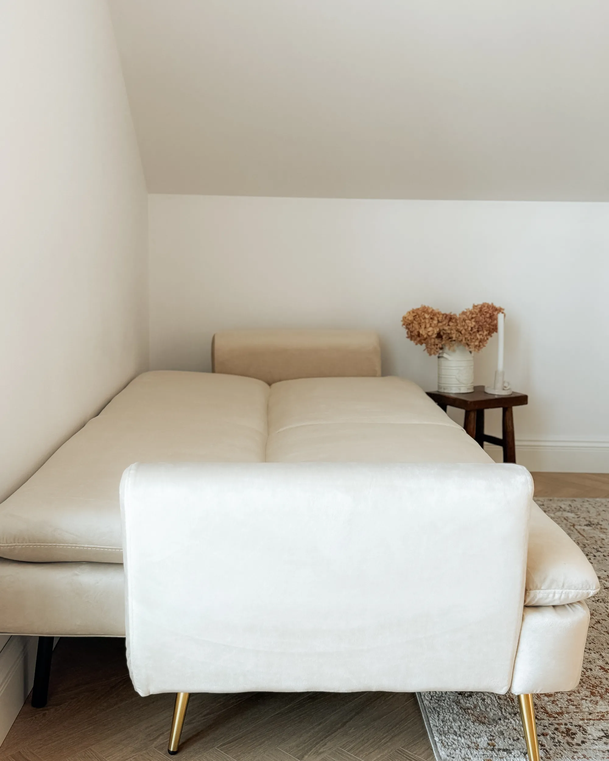 Slaapbank 3-zits VETTRE Fluweel Lichtbeige