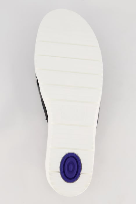 Vitaform Leder-Pantoletten, Klettriegel, Weite H