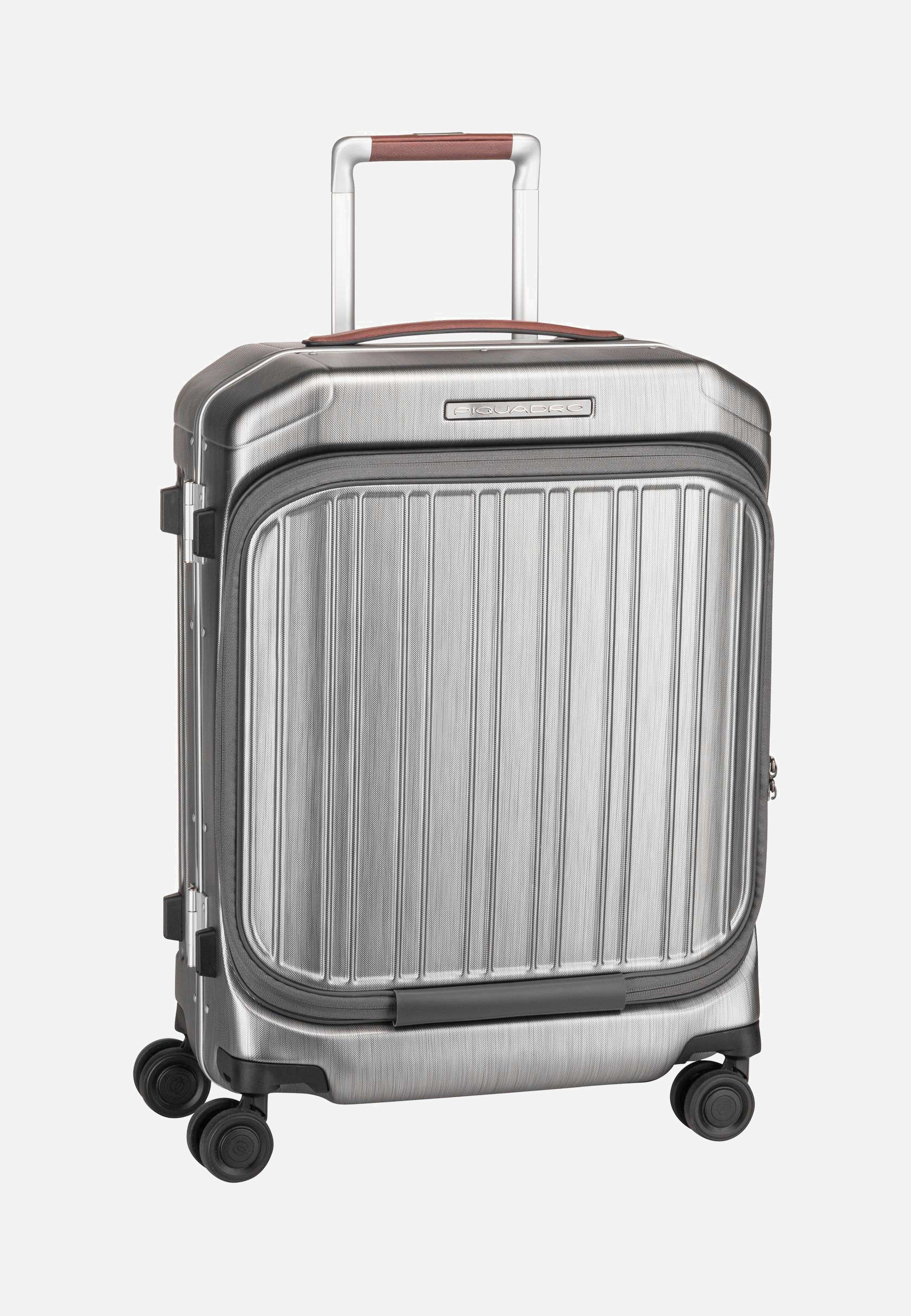 PQ-LM Cabin Spinner 4426 with Front Pocket Nero-Cuoio - Koffer