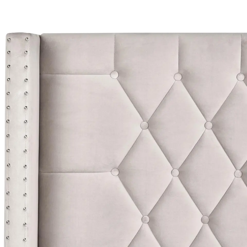 LUBBON - Bed met opbergruimte - Taupe - 140 x 200 cm - Fluweel