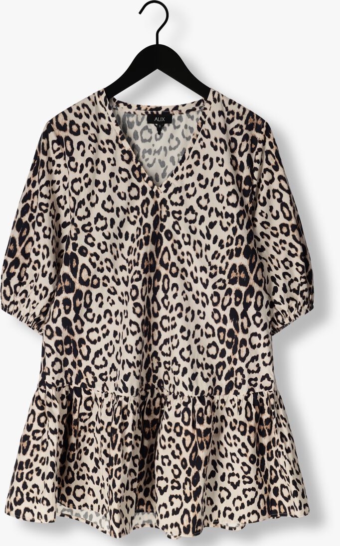 ALIX THE LABEL leopard alix the label mini jurk ladies woven leopard crispy babydoll dress