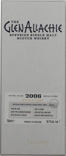GLENALLACHIE 16 YEARS 2006 SINGLE CASK CHAPTER 2 70CL