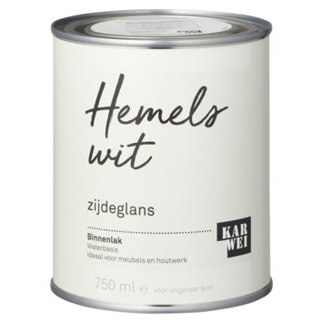Karwei binnenlak zijdeglans hemels wit 750 ml