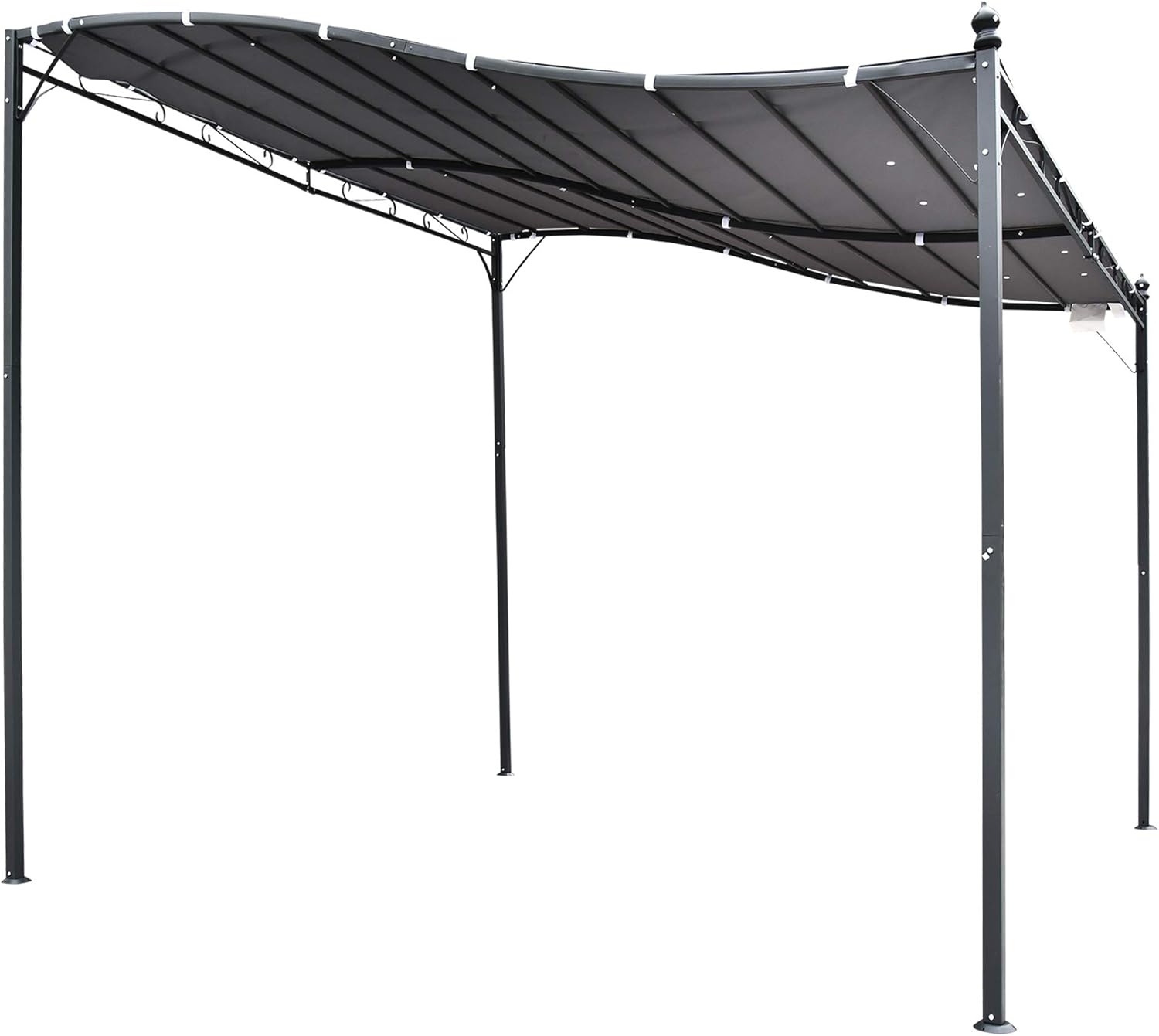 Outsunny Pergola Gartenpavillon Pavillon Überdachung Zelt Metall Grau 297x297cm