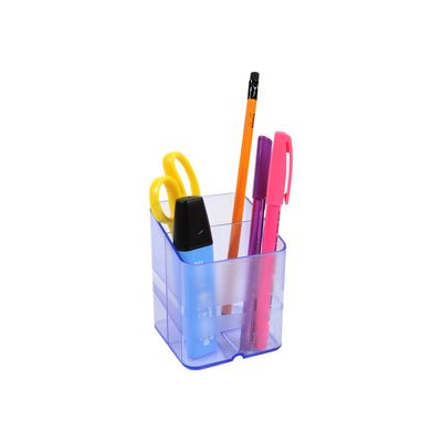 Exacompta Pen-Cube - Pot à crayons bleu translucide