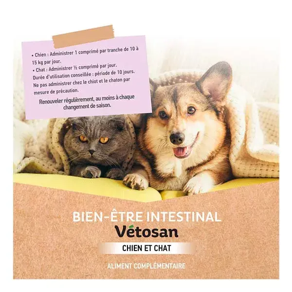 Clement Thekan Bem-estar Intestinal para Cães e Gatos, 60 Comprimidos