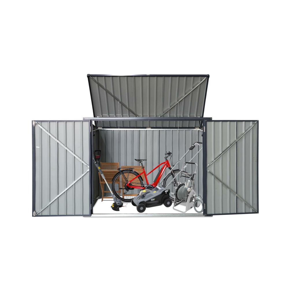Cache poubelle double couleur gris anthracite. 1.75m²