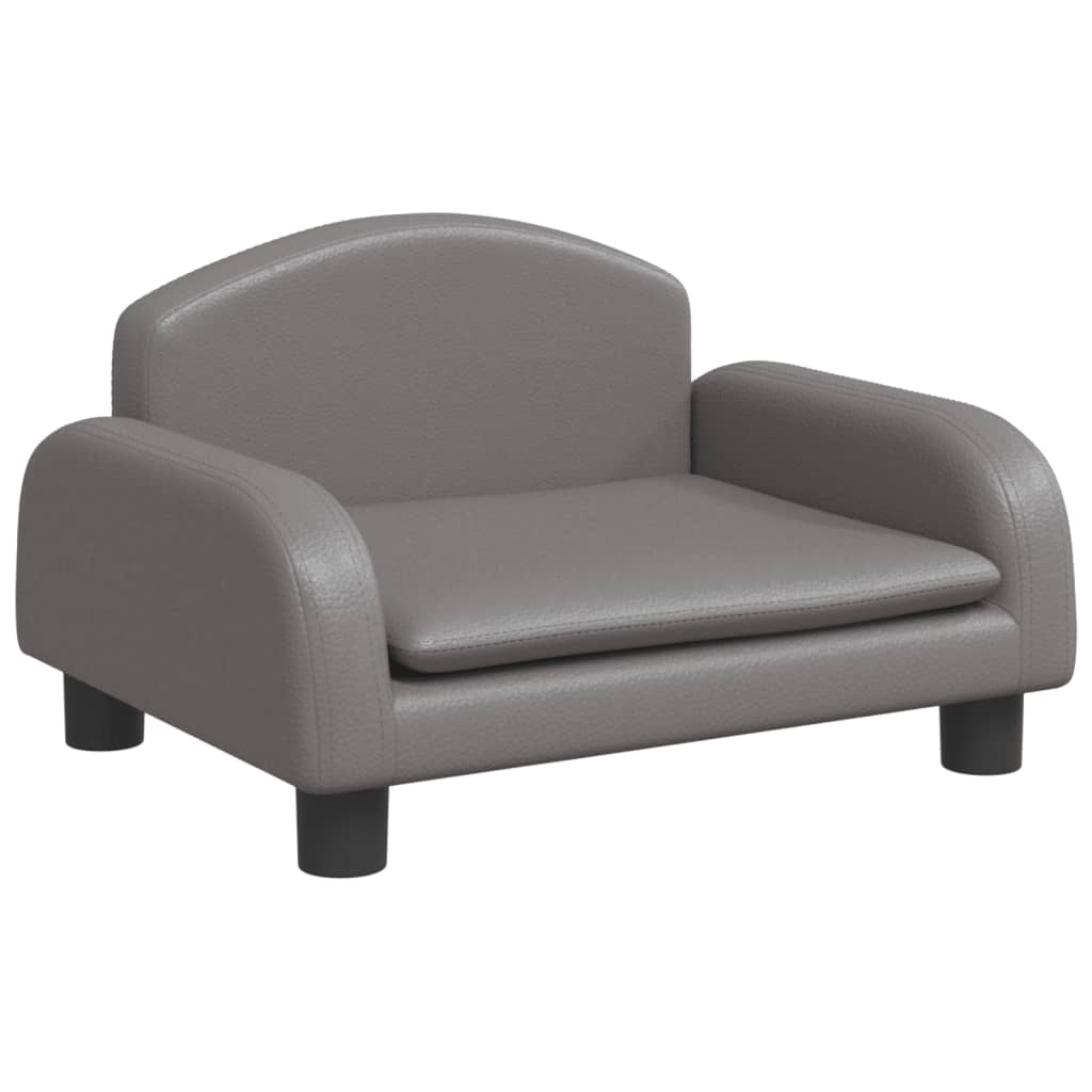 Cama para cães vidaXL em couro sintético, cinza, 50x40x30 cm