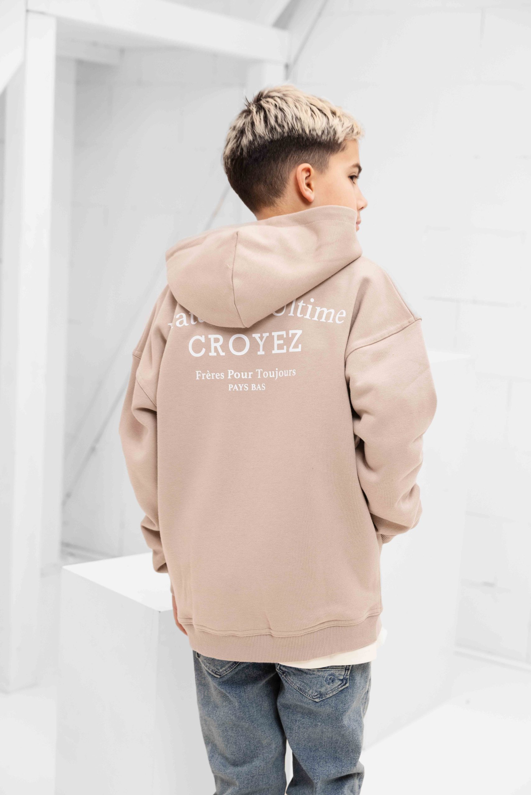 Croyez Fraternité Zip Hoodie Kids Beige