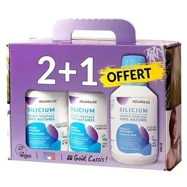 Conjunto de presente de silicone orgânico Aquasilice, de origem vegetal, 3 x 500ml