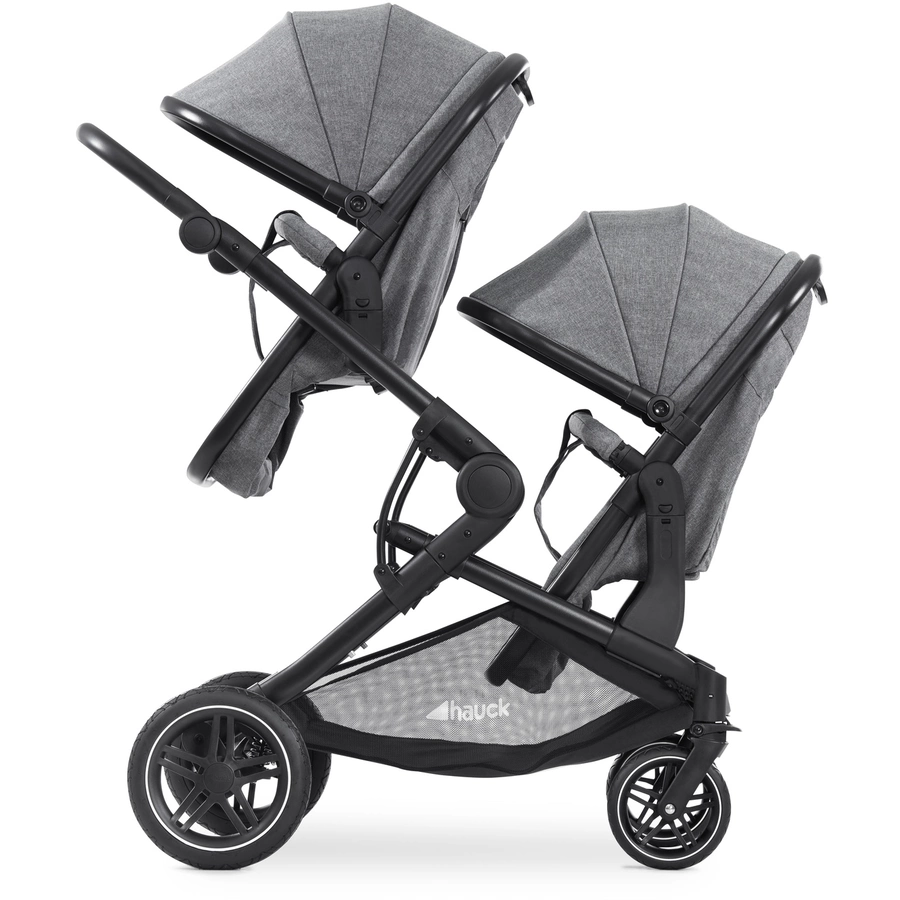 hauck Geschwisterwagen Atlantic Twin Melange Grey