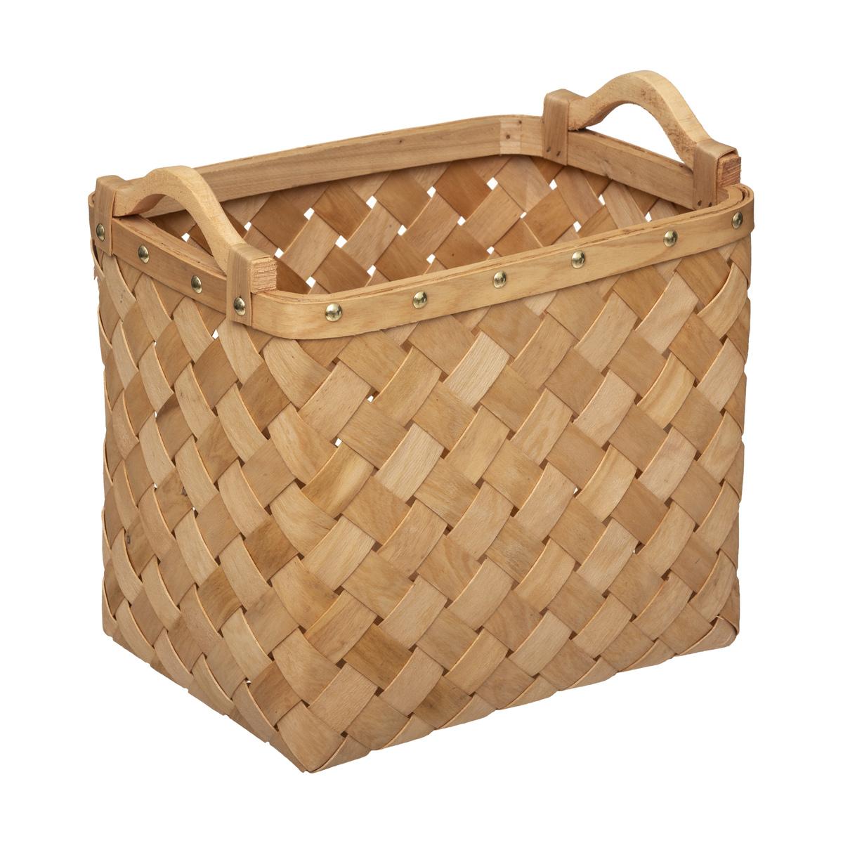 PANIER BOIS CLAIR RECTANGLE D.31.2X23.5X25.5CM
