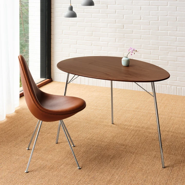Fritz Hansen - Egg Tisch, L 115 cm, Walnuss