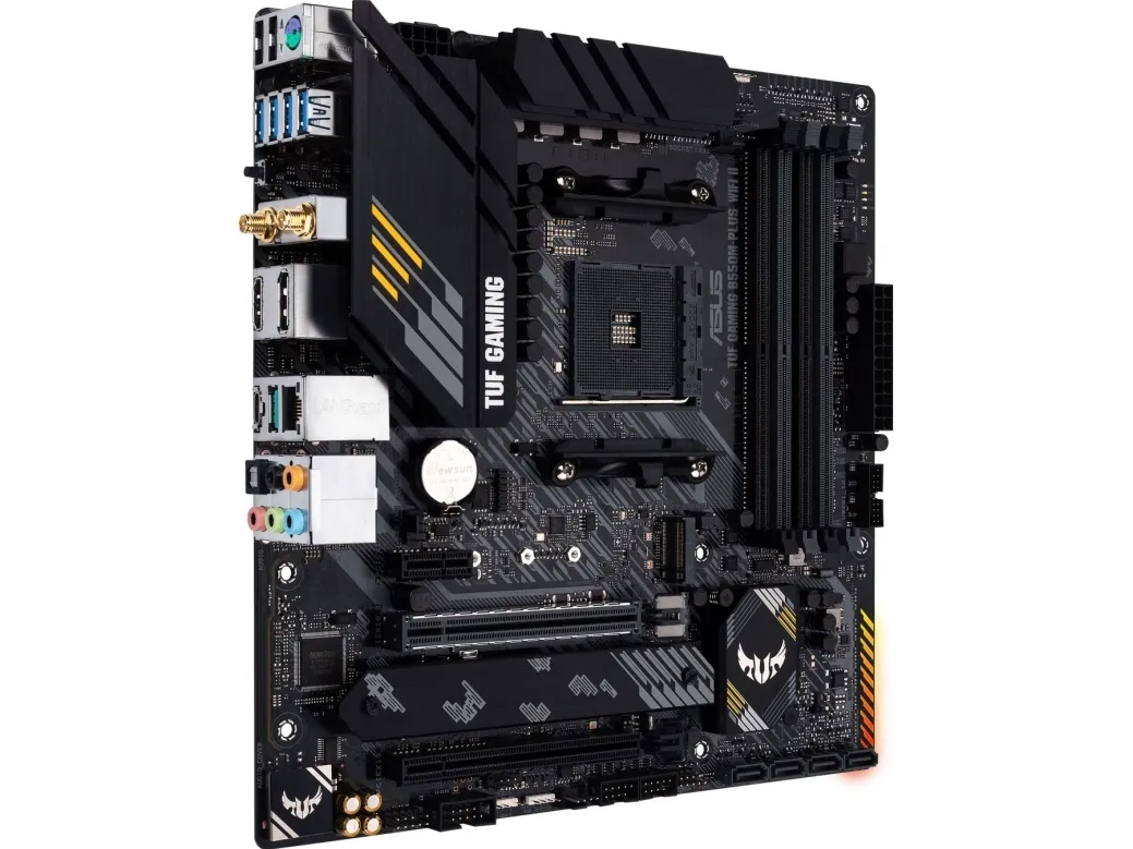 ASUS TUF GAMING B550M-PLUS WIFI II - Bundkort - micro ATX - Socket AM4 - AMD B550 Chipset - USB-C Gen2, USB 3.2 Gen 1, USB 3.2 Gen 2 - 2.5 Gigabit LAN, Wi-Fi 6, Bluetooth - onboard grafik (CPU påkrævet) - HD Audio (8-kanaler)