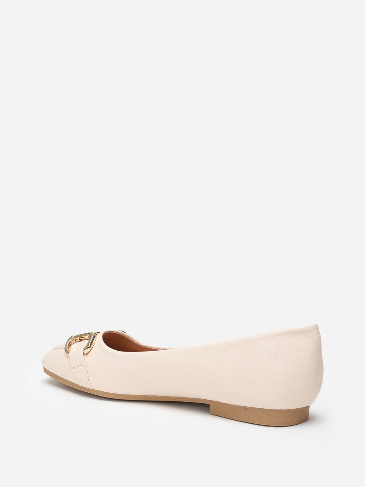 Ballerines à bout carré et mors- Beige