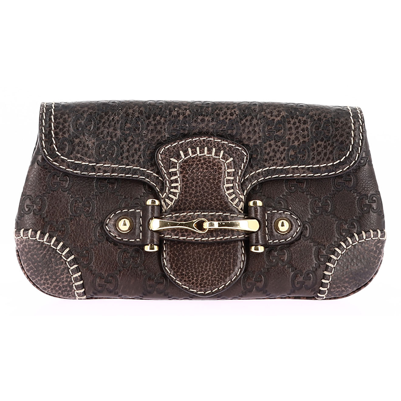 Gucci Pochette en Cuir Monogramme marron - Très bon état - 25x13 cm