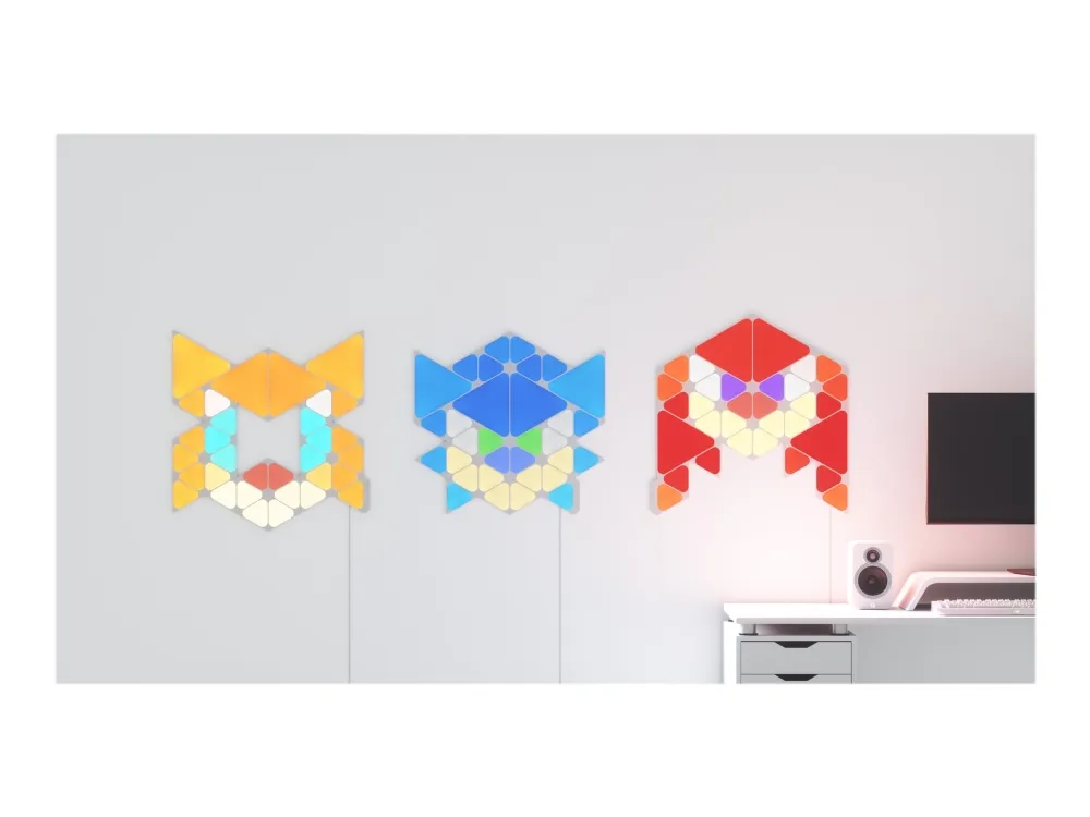 Nanoleaf Shapes Starter Kit (Sonic Limited Edition) - Trådløst belysningssæt - LED x 32 - klasse G - RGBW-lys - 1200-6500 K - triangel