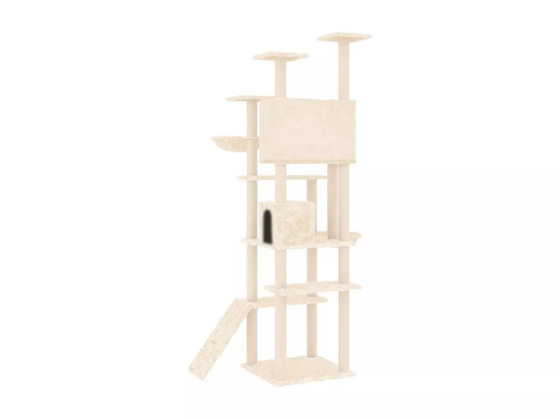 Arbre à chat avec griffoirs en sisal Crème 191 cm
