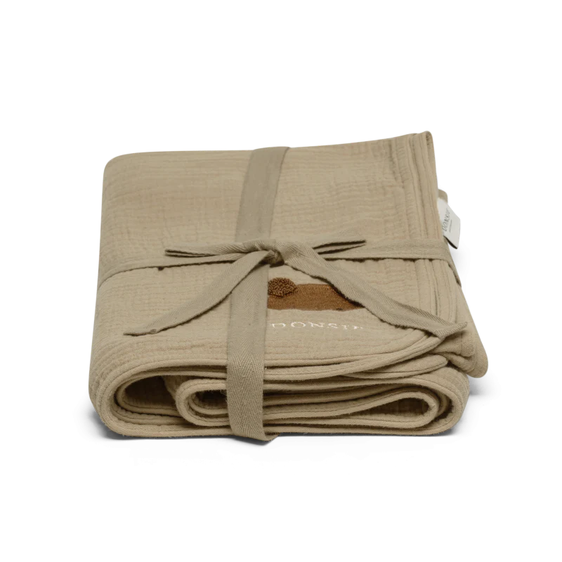 Ploekie Muslin Blanket XL | Bear | Taupe