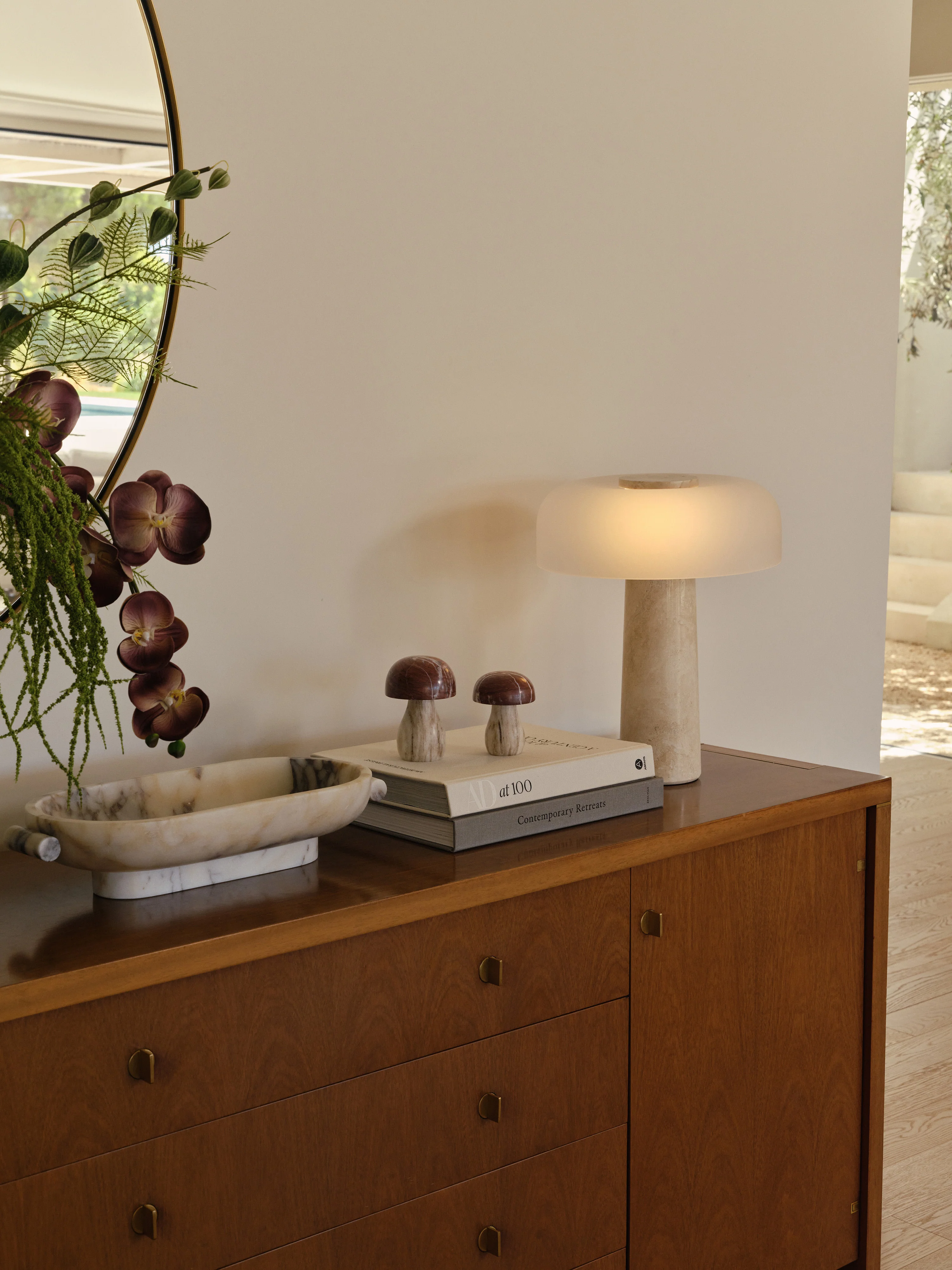 Decoratieve schaal Fossil van marmer