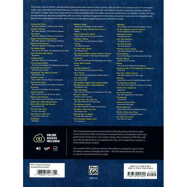 Alfred Music Publishing Ultimate Movie Solos A-Sax
