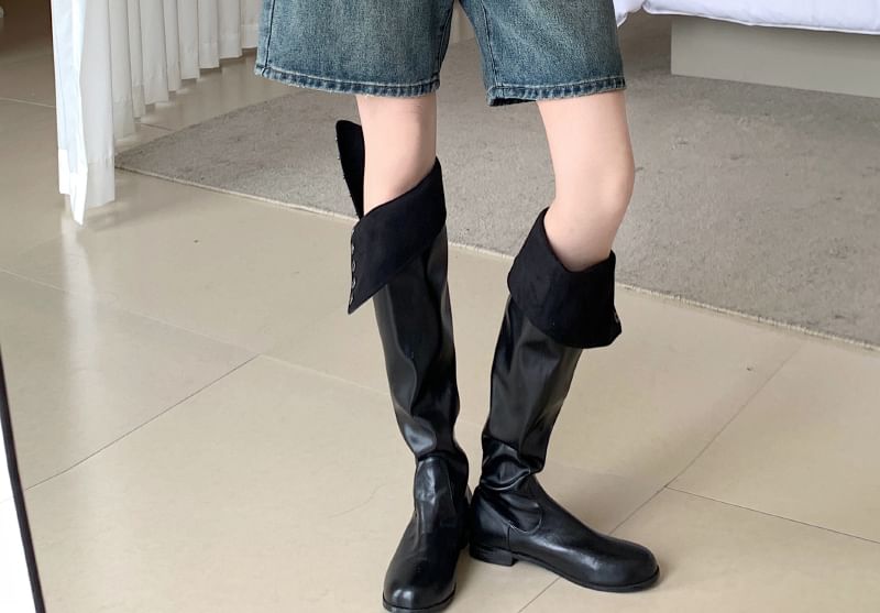 GOUB - Low Rise Washed Denim Shorts