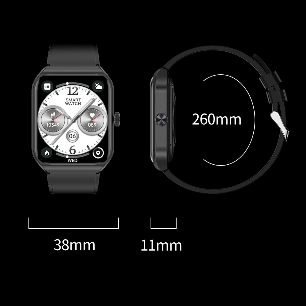 Fitness Tracker Smart Watch mit Herzfrequenz- / Körpertemperatur- / Blutdruckmessung / SOS Funktion und 1.91
