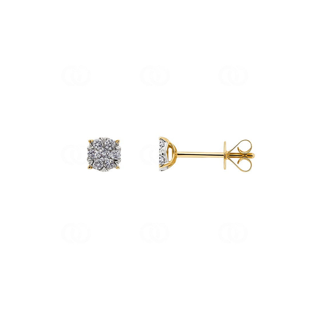 Ohrstecker 750/18 K Gelbgold mit Diamanten 0.20 ct H/si