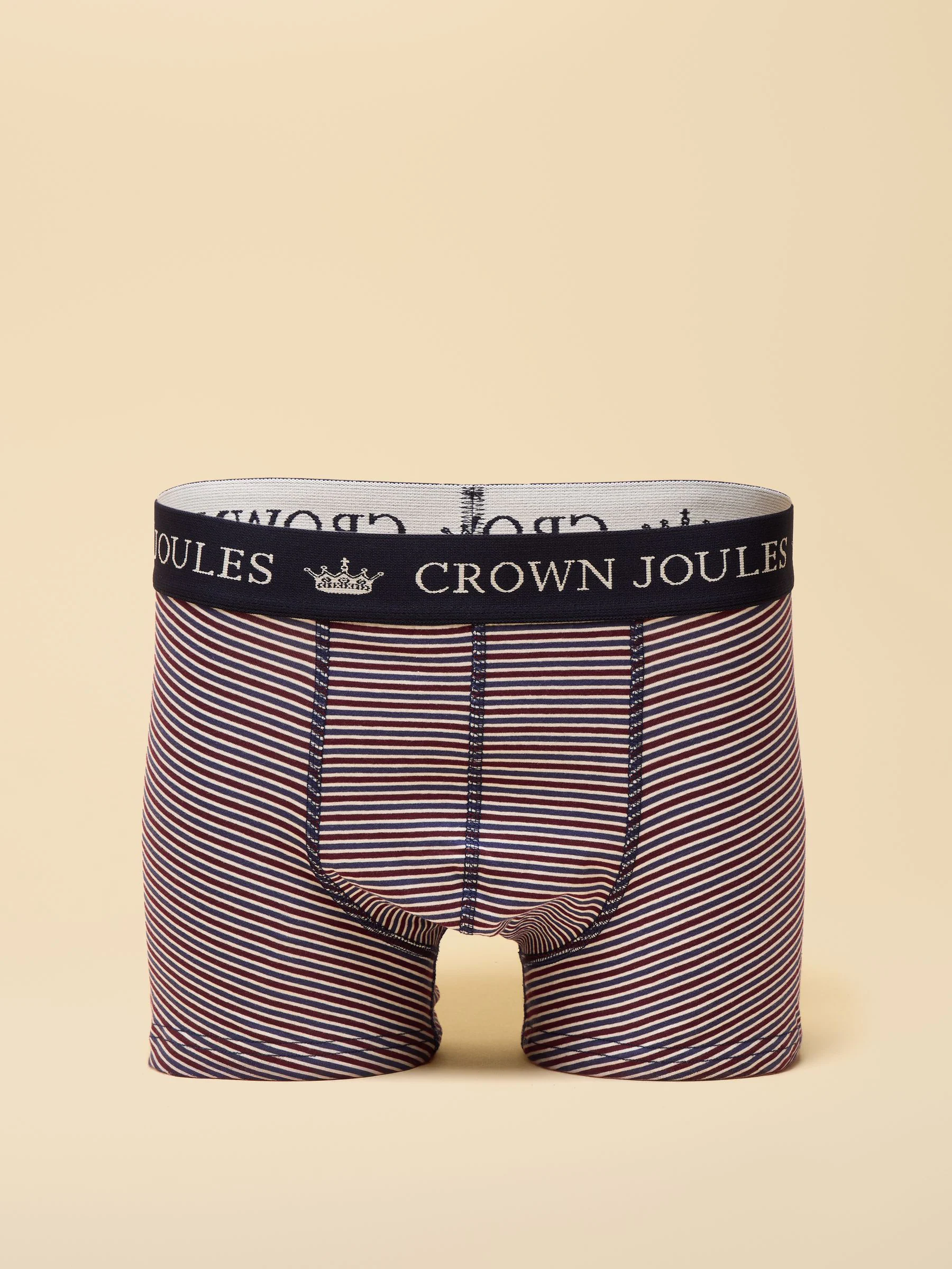 Rood en marineblauw - Joules Crown Joules Cotton Jersey Boxer Shorts - Verpakking van 3