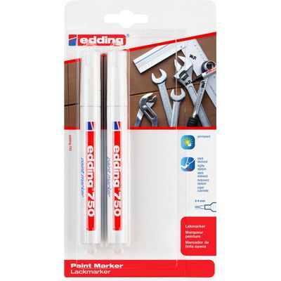 Edding 750 paint - Pack de 2 marqueurs peinture - blanc