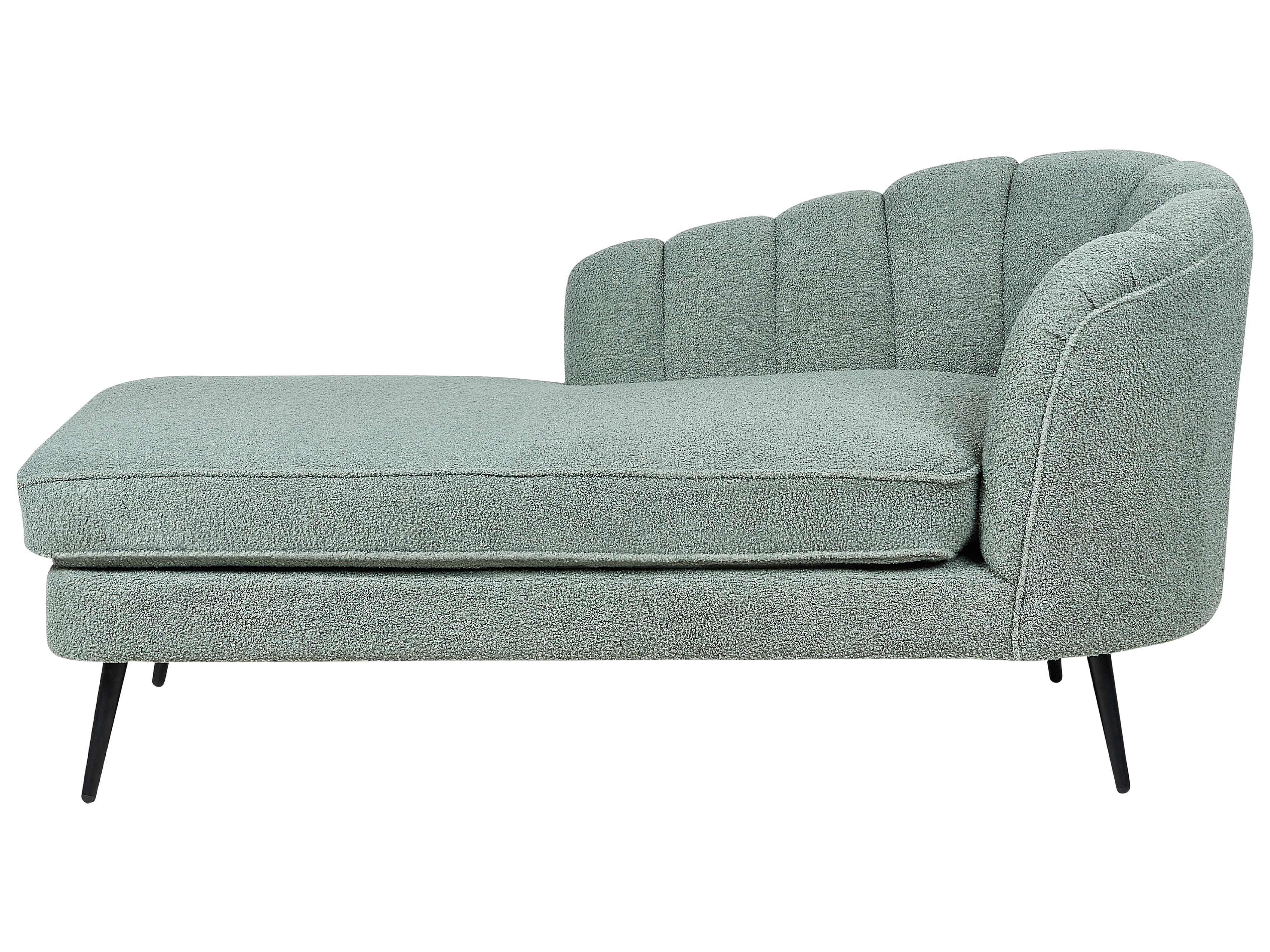 Rechtszijdige chaise longue ALLIER Bouclé Groen