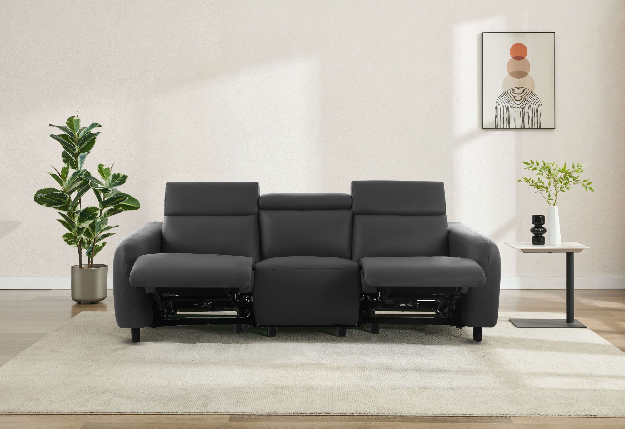 Home affaire 3-Sitzer »SKAANE Lederoptik, 229 cm, manuelle-u. elektrische Relaxfunktion« Relax-Funktion in 2 Sitzen, Kopfteilverstellung, Federkernpolsterung