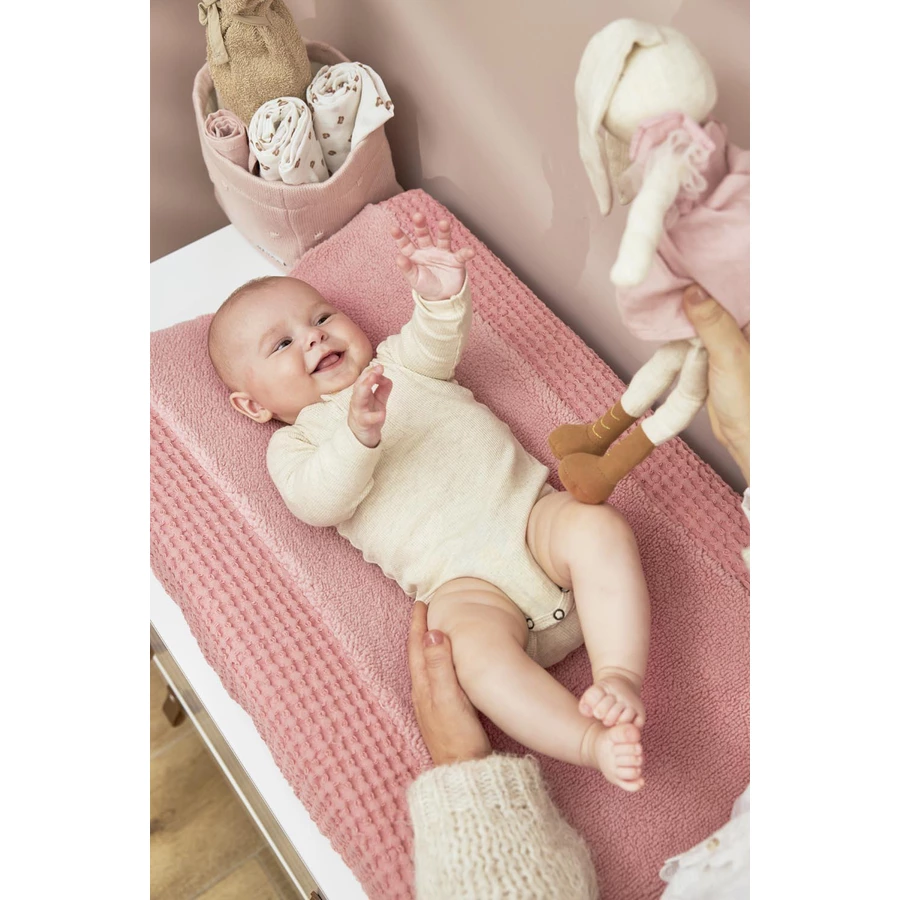 MEYCO Wickelauflagenbezug Waffel Teddy - Old Pink - 50 x 70 cm