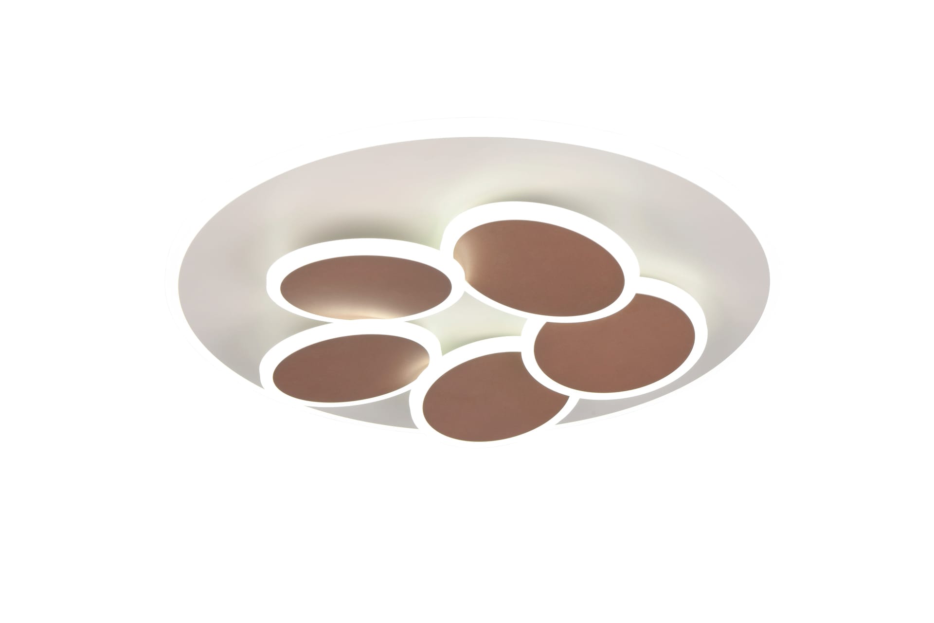 TRIO LED Deckenlampe MANDALA 49 cm warmgrey /coffee