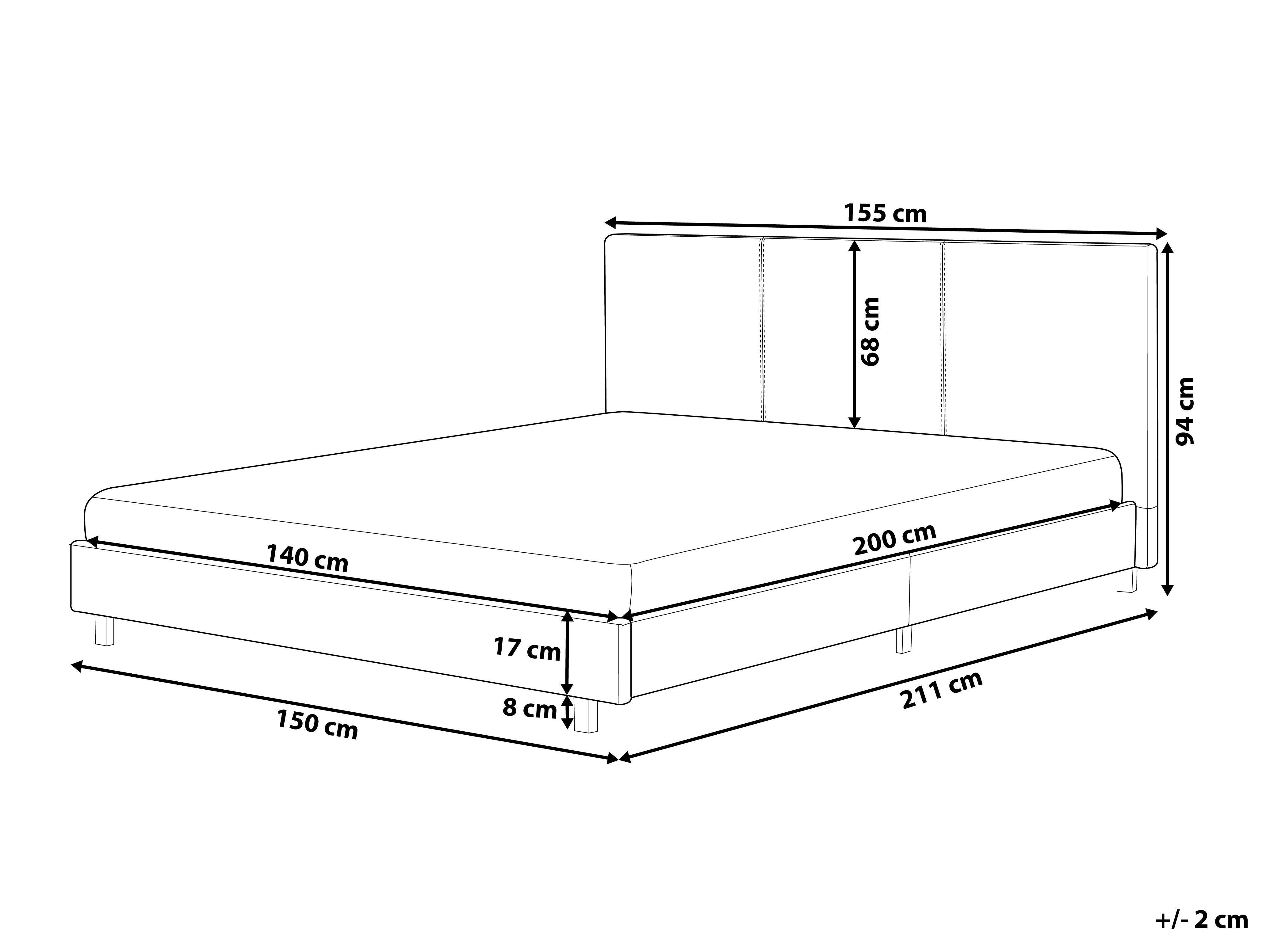 Bed Bouclé ALBI 140 x 200 cm Gebroken wit