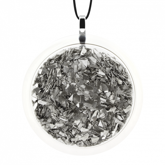 Pendentif en verre soufflé - Cachou Giga Paillettes