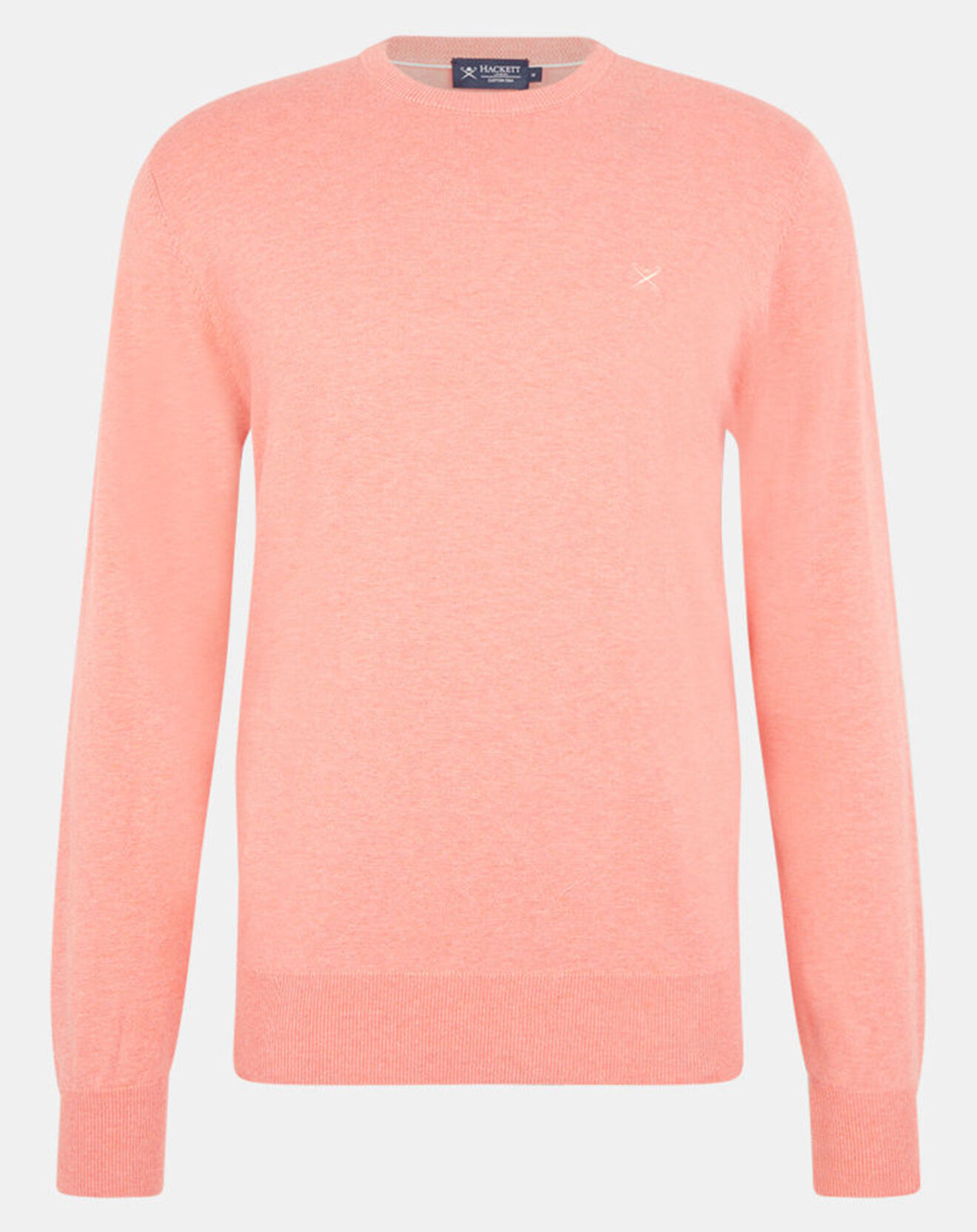 Hackett London Pull en Coton & Soie col rond rose moyen