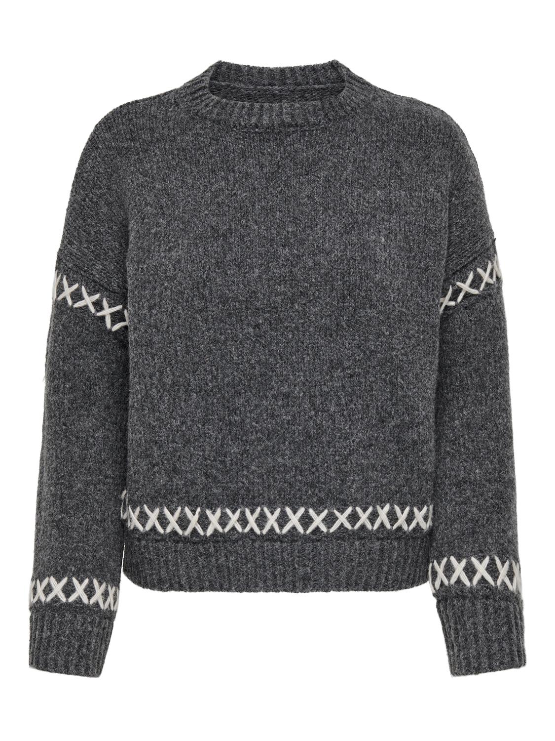 ONLAMANDA Strickpullover Dark Grey Melange