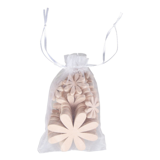 Streudeko - Blumen - aus Holz - ca. 3/5/7 cm - 20 Stück