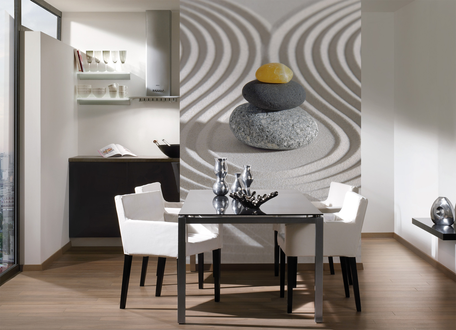Fototapete DESIGNWALLS - Steine - gelb-grau - 2,55 Meter