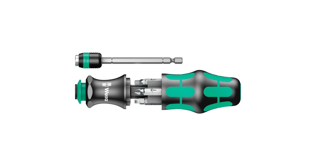WeraKraftform Kompakt 26 met etui, 7‑delig bitset  (Zwart/groen)